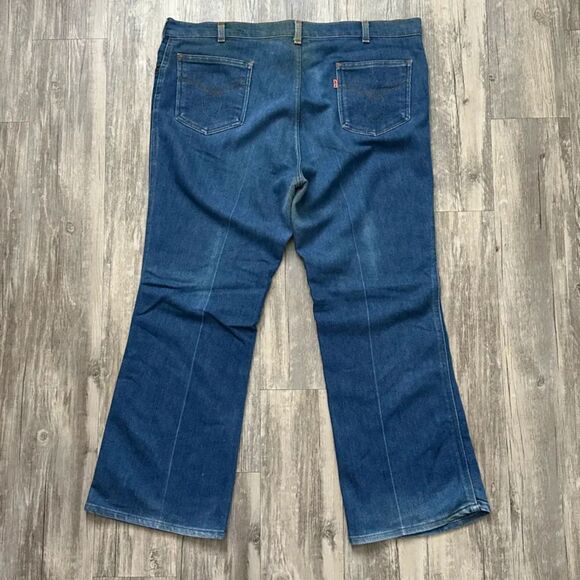 Vintage 70s Levi's Flared Orange Tab Denim Jeans 646 684 Size 40X28 - Picture 1 of 7